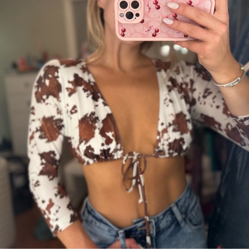 Cow print crop top